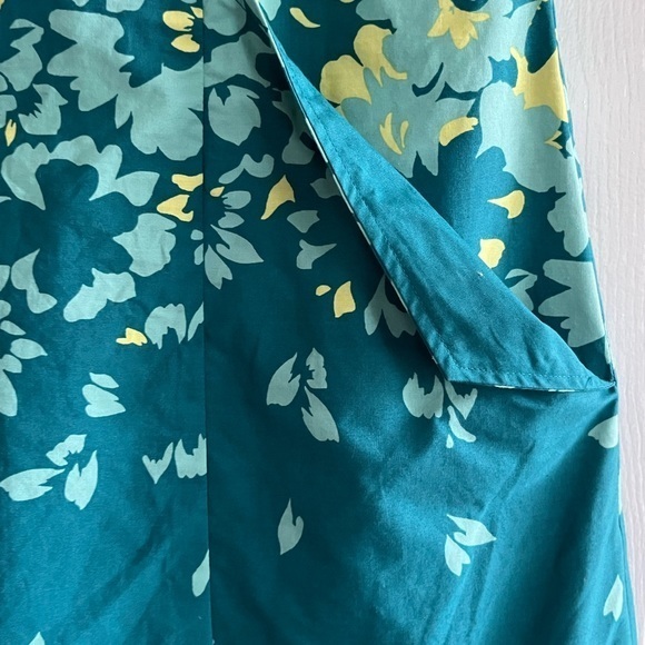 Pendleton Petite Turquoise Yellow White Floral Sleeveless A Line Dress Size 10 - Picture 5 of 12